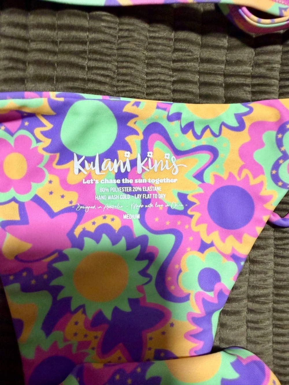 Kulani Kinis Purple Pink Yellow Floral Tie-Side Bikini - Picture 2 of 3